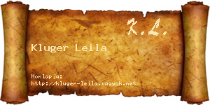 Kluger Leila névjegykártya